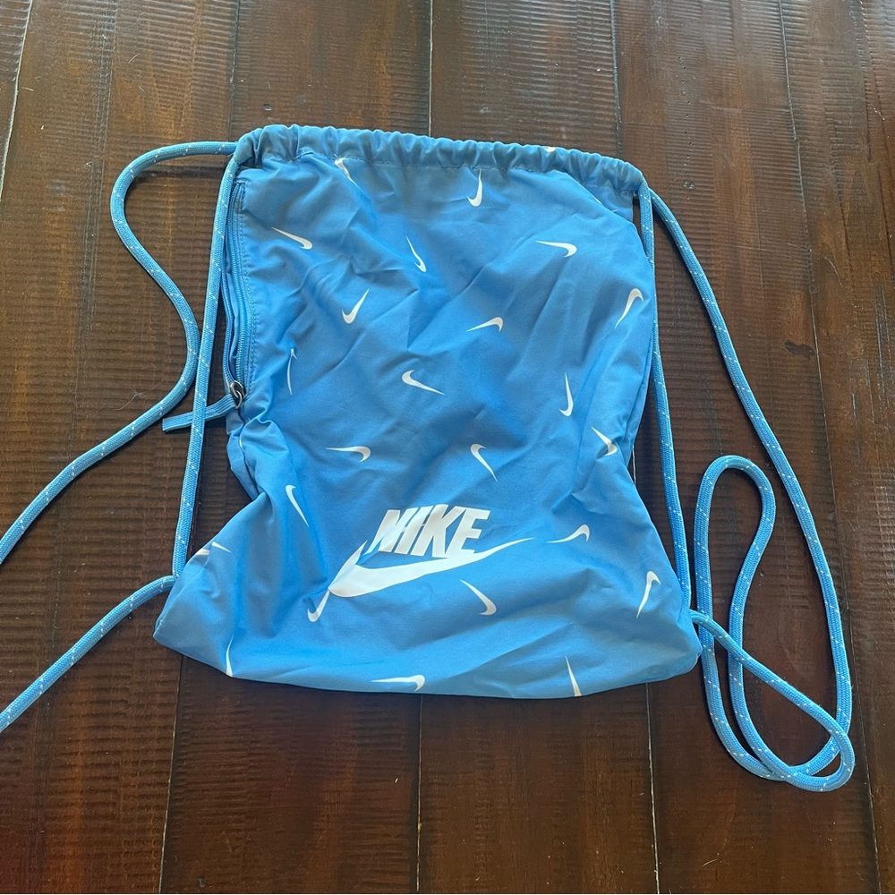Nike Sky Blue Drawstring Backpack - image 1